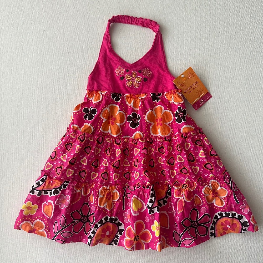 Sonoma 24 Months Baby Girl Pink Floral Halter Sun Dress